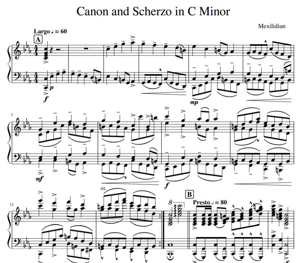 Canon and Scherzo in C Minor